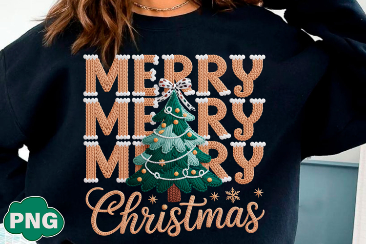 Floral Merry Merry Merry Christmas Png
