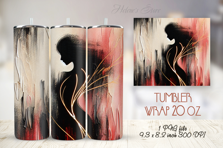 Abstract texture portraiture straight tumbler 20oz wrap png example image 1