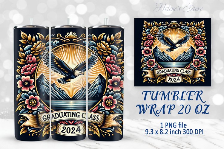 Class of 2024 Sublimation | Graduation tumbler wrap designs example image 1