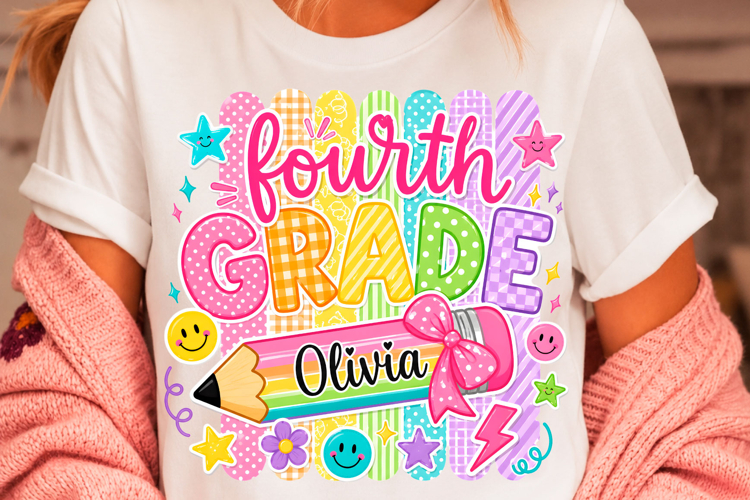 Fourth Grade Teacher Shirt PNG Design
