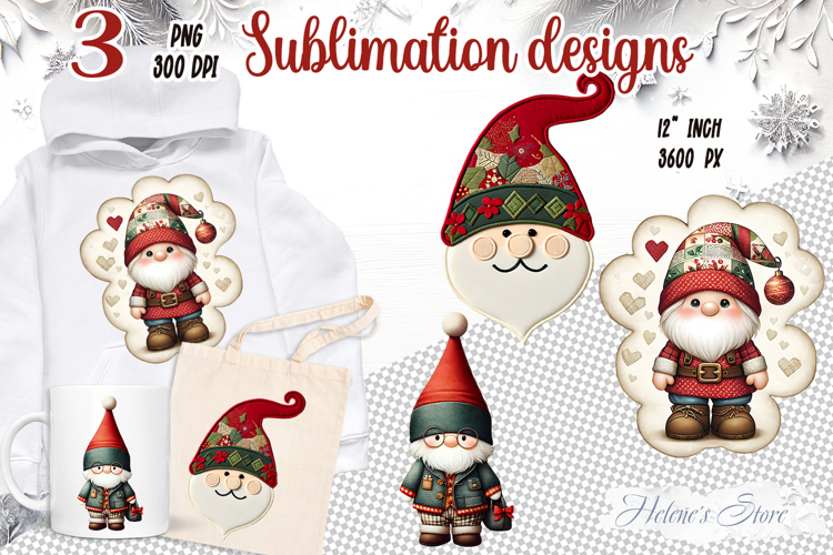 Cute Christmas clipart Retro patchwork elf shirt designs png