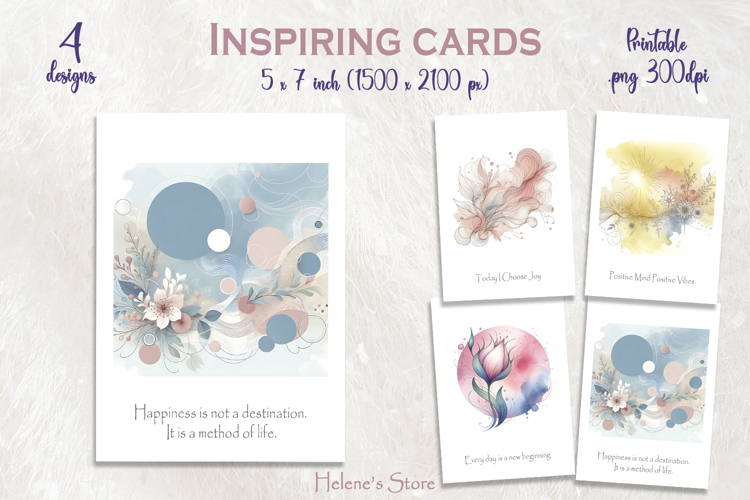 Inspiring quotes printable cards | Pastel watercolor designs