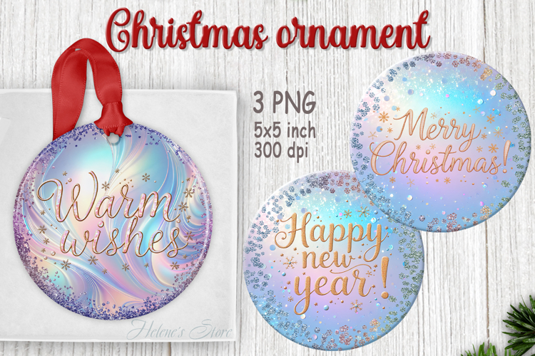Lilac Merry Christmas ornament sublimation designs PNG