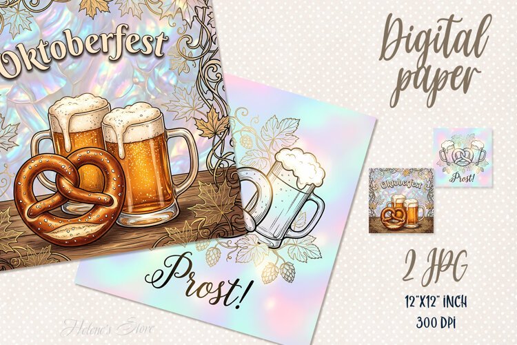 Octoberfest Beer featival digital papers jpeg |Scrap booking example image 1