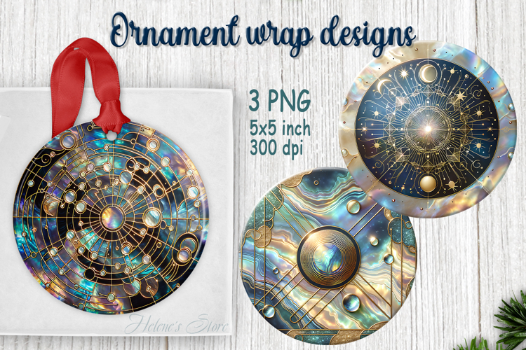 Fantasy cosmos round ornament sublimation designs PNG