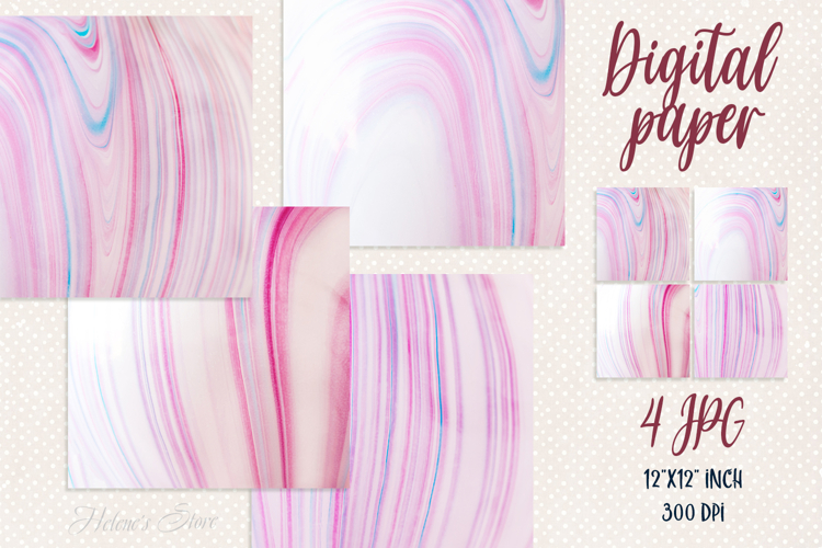 Pink and blue pastel abstract digital papers | Scrap booking