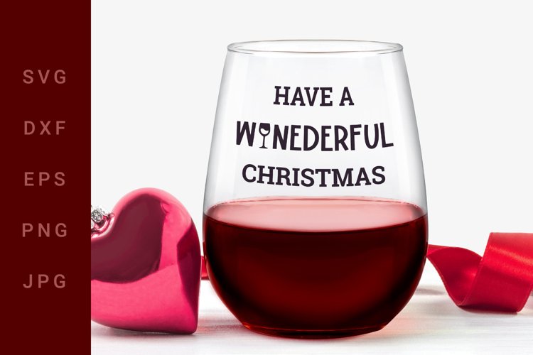 Christmas Wine SVG example image 1