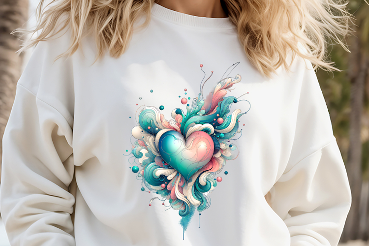 Cute watercolor heart sublimation design | Love clipart png