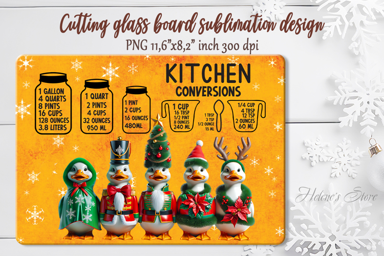 Christmas farmhouse funny geese cutting board sublimation
