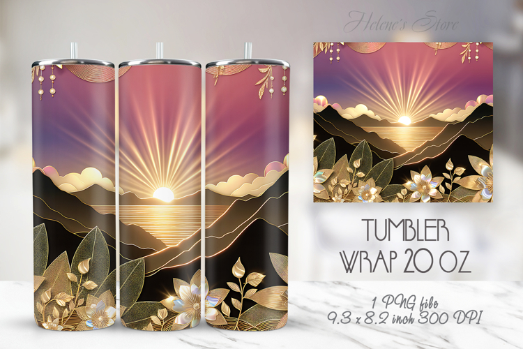 Magical Mountains straight skinny tumbler sublimation wrap