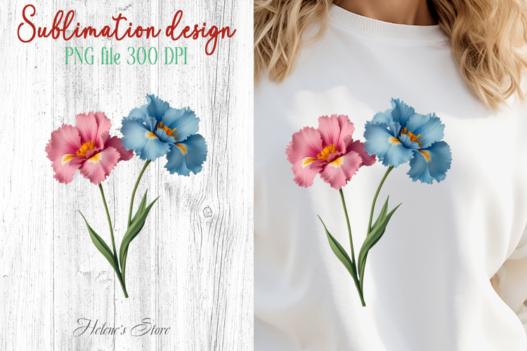 Carnations flowers sublimation design png | Floral clipart