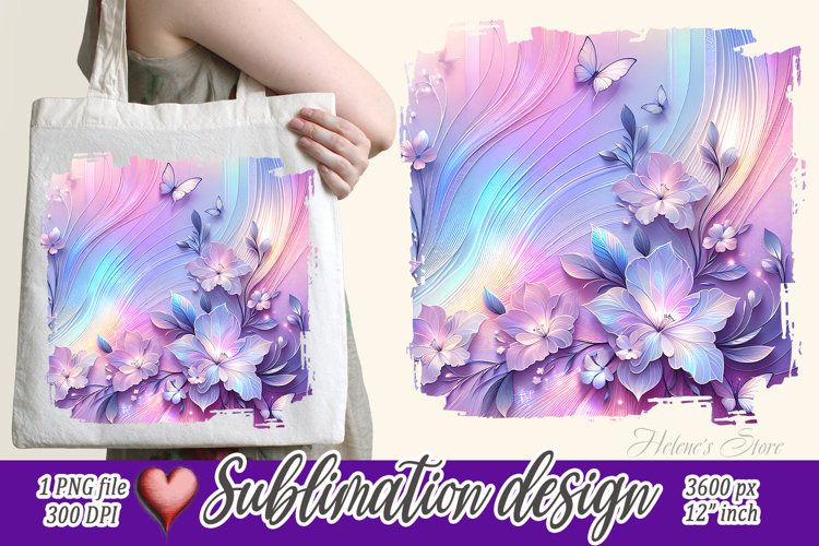 3d Pastel floral pattern |Cute summer sublimation design png