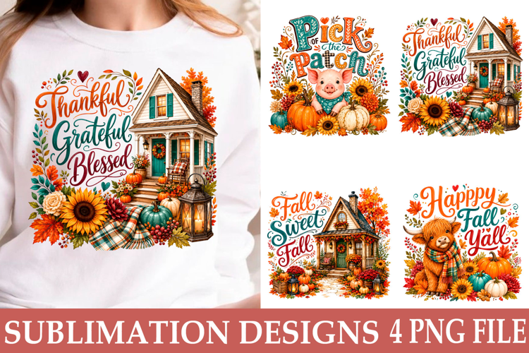 Trending Fall Pumpkin Sublimation PNG Fall Shirt