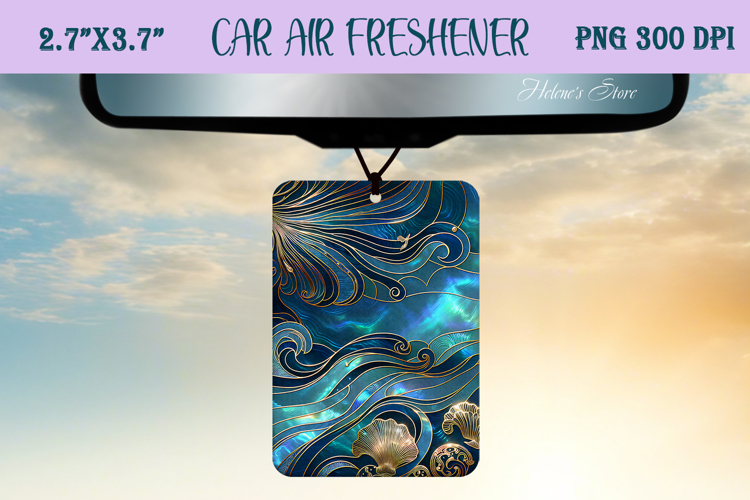 Iridescent ocean pattern Air Freshener Car sublimating