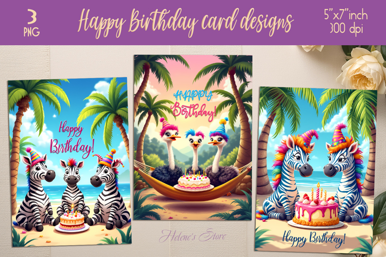 Funny animals greeting card designs | Happy Birthday cards