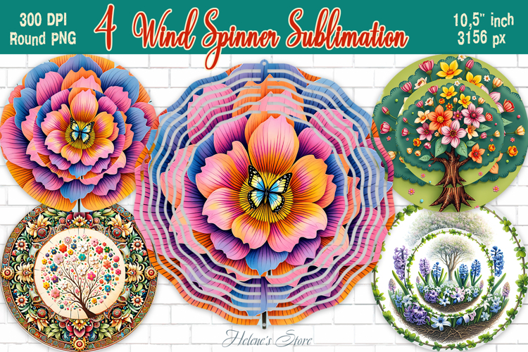 Spring designs Wind Spinner wrap sublimation|Blooming garden