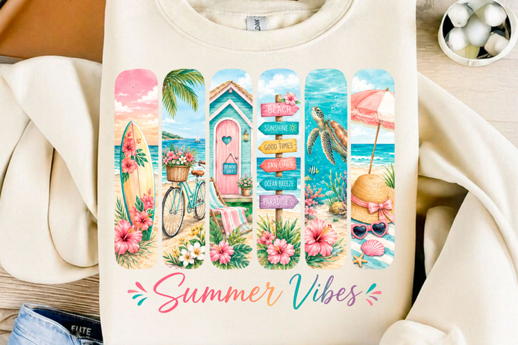 Summer Vibes Beach Life PNG