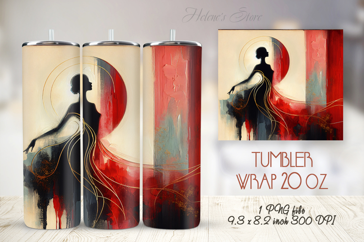 Abstract texture portraiture straight tumbler 20oz wrap png example image 1