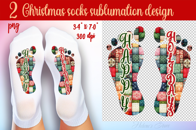 Funny Christmas quote Socks | Sublimation Designs For Socks