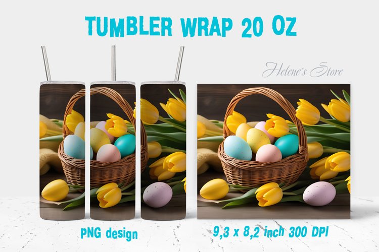 Easter tumbler | Easter eggs tumbler| Floral tumbler wrap