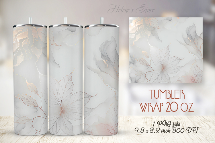 Cute watercolor leaves straight tumbler 20oz wrap designs