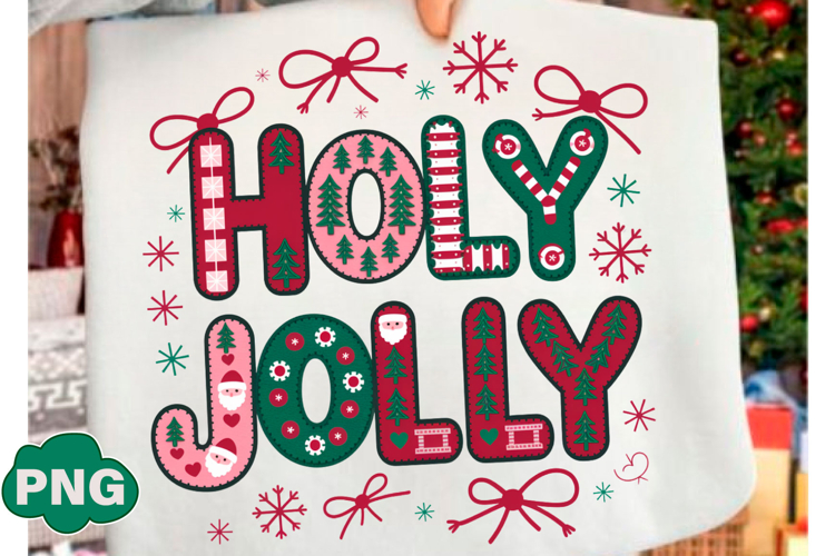 Preppy Holly Jolly Christmas PNG