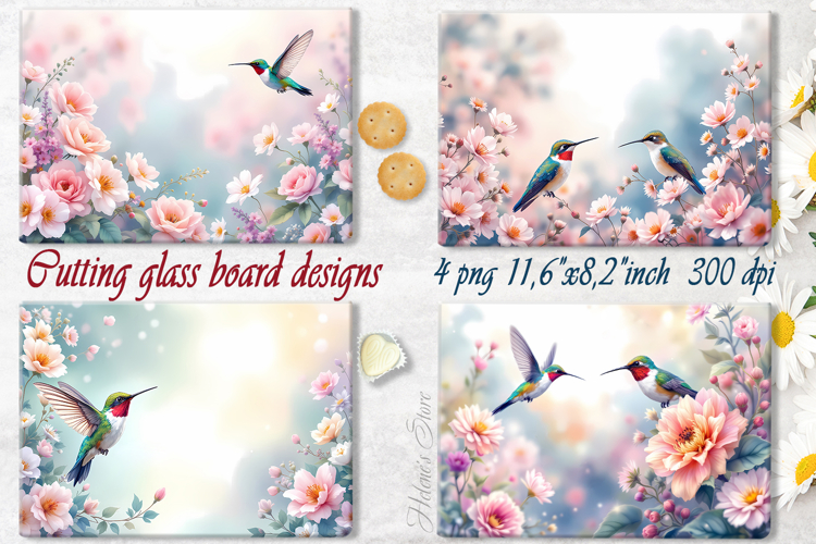 Hummingbird cutting board sublimation designs| Tropical bird
