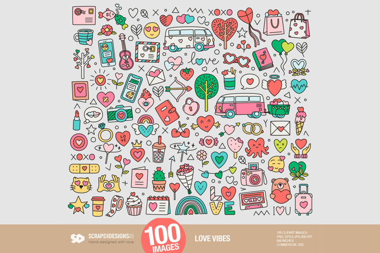 Love Vibes clipart, Valentines clip art. Stickers