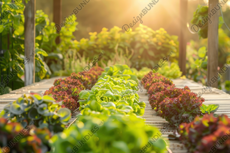 Hydroponic Lettuce Background Wallpaper