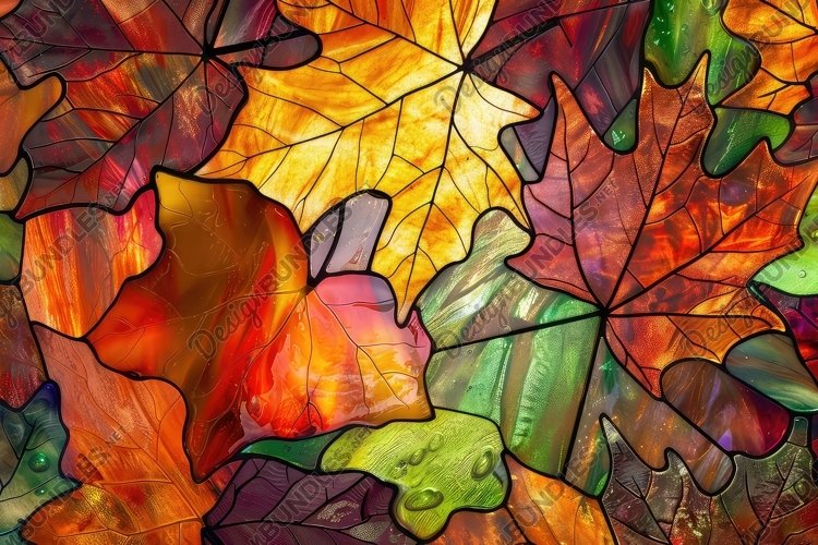 Vibrant Abstract Autumn Leaves Background Wallpaper example image 1