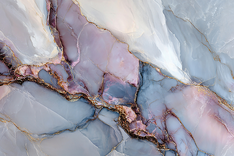 Elegant White Marble with Rose Gold Veins