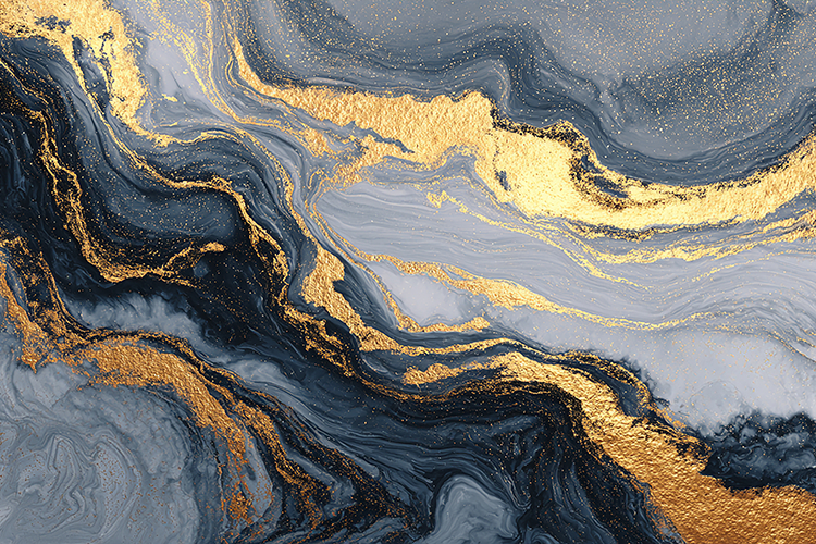 Luxury Black Grey Marble with Gold Foil