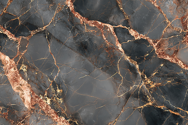 Luxury Dark Grey Marble with Rose Gold Veins