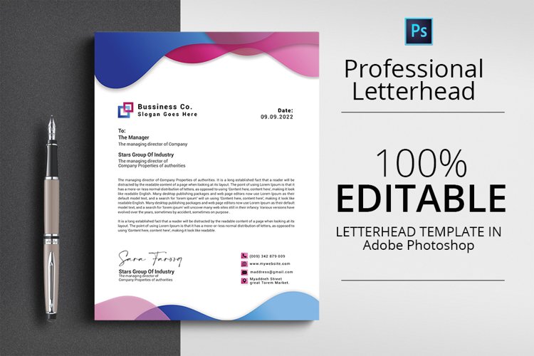 Letterhead Psd Template example image 1