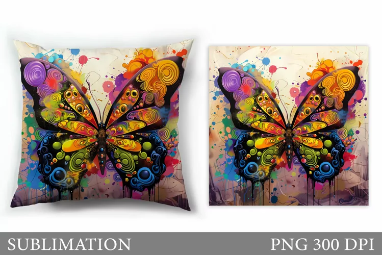 Butterfly Pillow Sublimation. Butterfly Sublimation