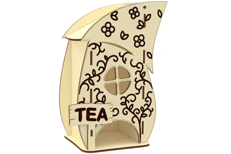 Tea House - laser cut file, SVG DXF plan for laser machine example image 1