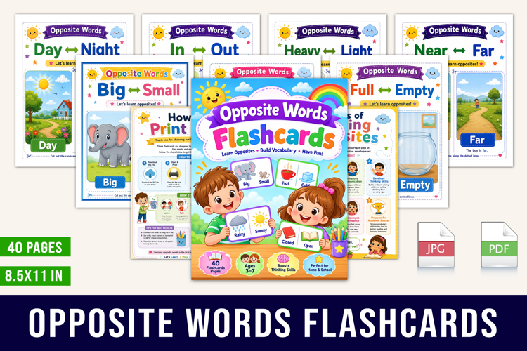 Opposite Words Flashcards example image 1