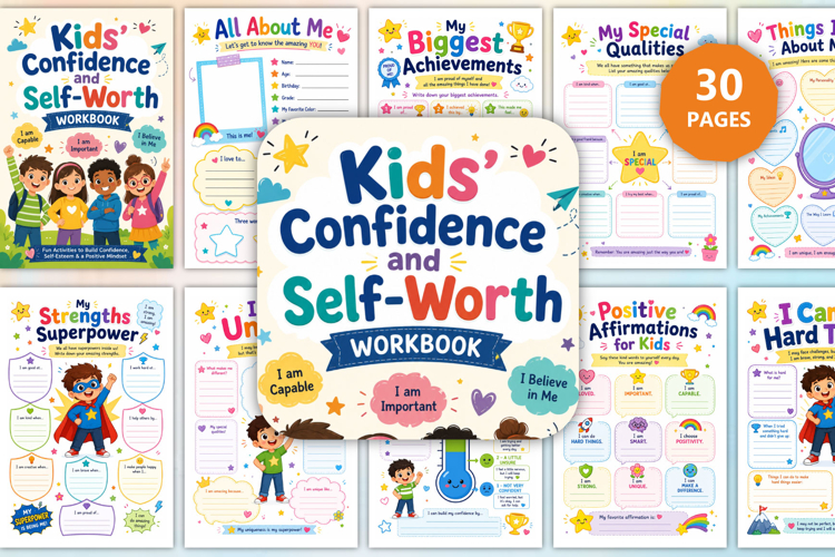 Kids Confidence and Self-Worth Workbook