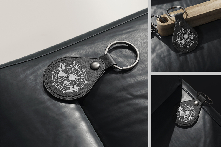 Leather Key Holder with Ring Mockup