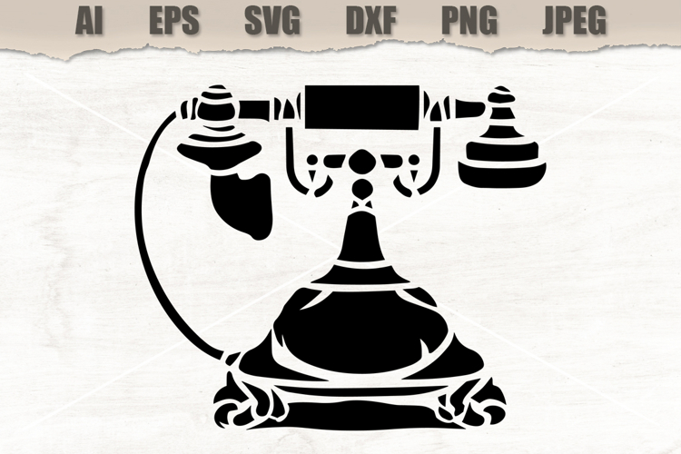 Stencil Vintage Telephone