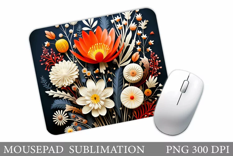 Floral Mouse Pad Sublimation. Flowers Mouse Pad Design