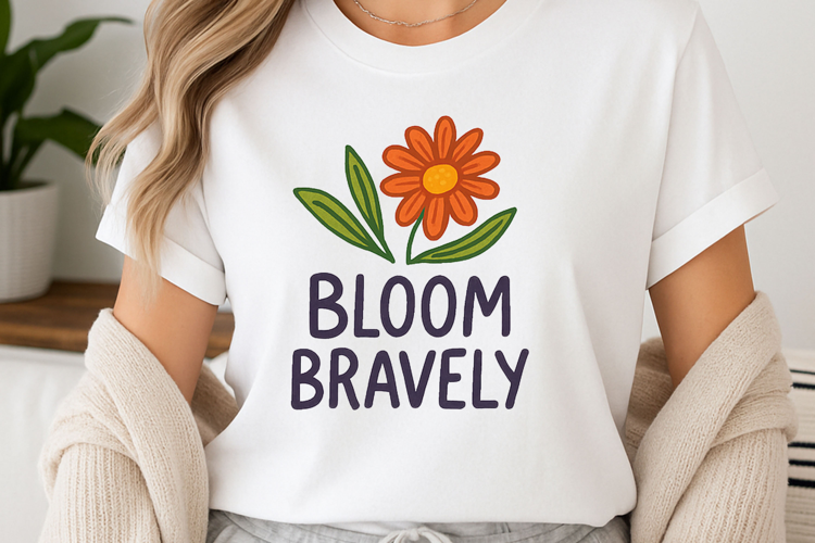 Positive quote with watercolor floral t-shirt sublimation