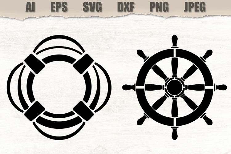 Stencils Nautical Wheel Lifebuoy