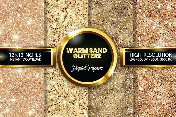 Warm Sand Glitter Digital Papers - 04 Variations