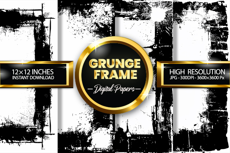 Grunge Frame Digital Papers - 04 Variation