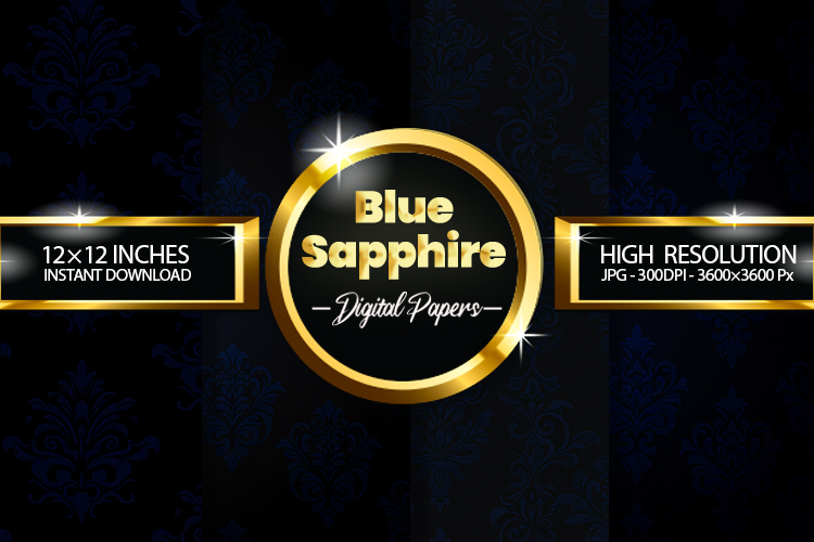 Blue Sapphire Digital Papers - 04 Variations