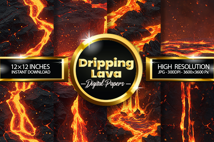 Dripping Lava Digital Papers - 04 Variations