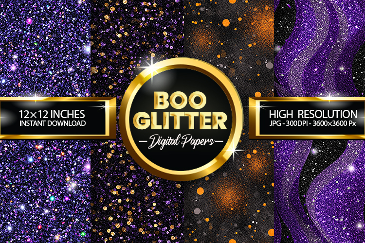 Boo Glitter Digital Papers - 04 Variations