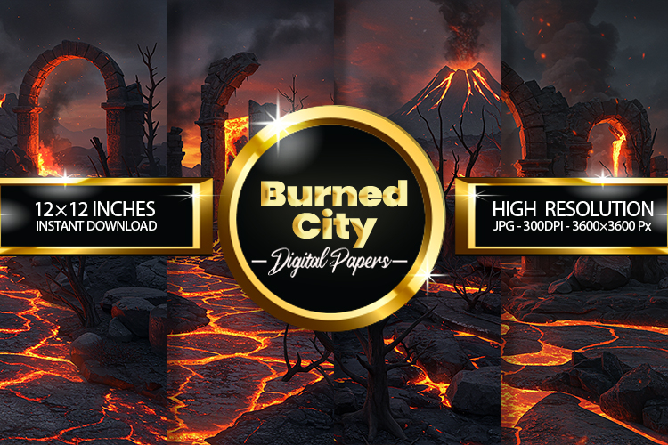 Burned City Digital Papers - 04 Variations