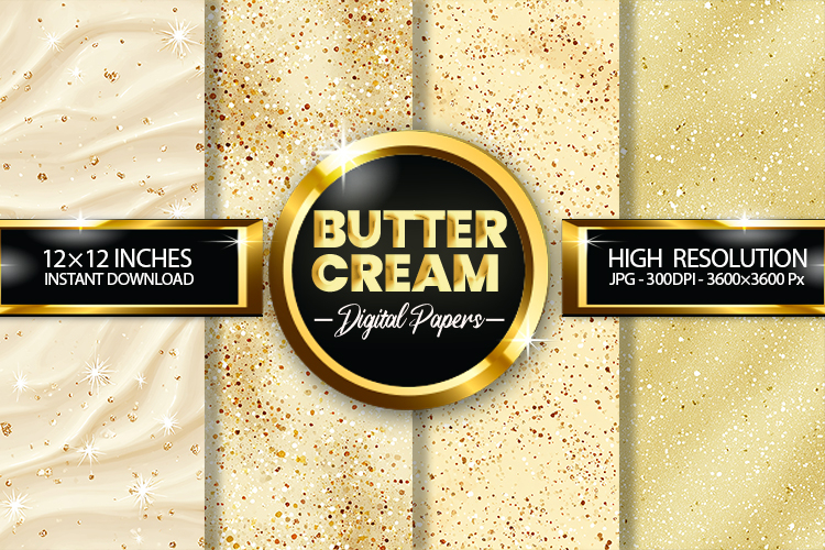 Buttercream Glitter Digital Papers - 04 Variations